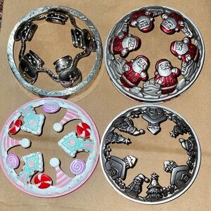 Set of 4 Holiday Yankee Candle illuma-lid jar accessory